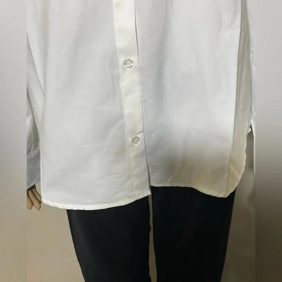 Sz XS-S Ardene women’s Oversized Shirt Ardene Classic White Longsleeve pleated - Picture 10 of 16